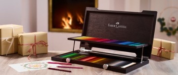 FABER-CASTELL Kredki Polychromos 120 kol KASETA drewniana DUŻY zestaw