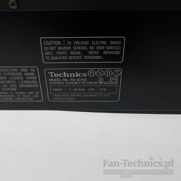 Fan-Technics Tape Deck Technics RS-B705 Магазин в Лодзи