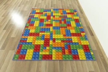 DYWAN MODNY KOLOROWY W KLOCKI DO POKOJU DZIECKA DZIECI NA FILCU 100x200 cm