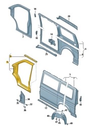фото thumb №1, Обшивка стойка a с порог volkswagen transporter t5 t6 оригинал оригинальный номер