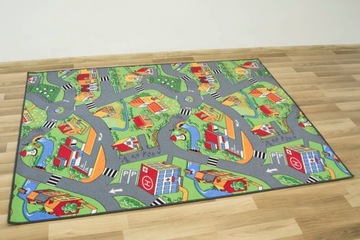 DYWAN DO POKOJU DZIECKA CHŁOPCA MIASTO DROGA FILC LITTLE VILLAGE 100x200 cm