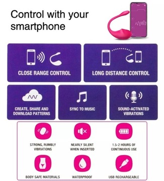 JAJECZKO WIBRUJĄCE STEROWANE SMARTPHONEM APLIKACJĘ