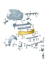 фото thumb №1, Бампер задний skoda rapid оригинальный номер 5jh807421b