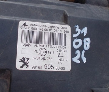 фото thumb №11, Peugeot 308 ii t9 рестайлинг лампа перед led + линза правая оригинал