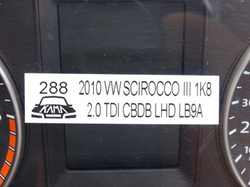 фото thumb №8, Спидометр манометр vw scirocco iii 3 2.0 tdi 1k8920971c
