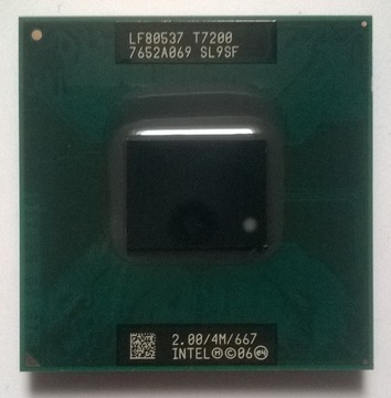 Intel Core 2 duo T7200 2,00 ГГц, 667 МГц, системная шина 4 МБ
