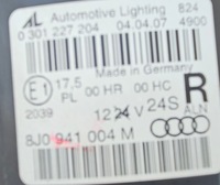 фото thumb №9, Audi tt 06-10 лампа фара лівий + праві 8j0