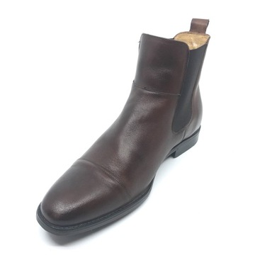 BUTY SZTYBLETY MĘSKIE SKÓRA BRĄZ 44 29,5 cm PAN