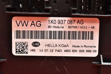 фото thumb №7, Модуль комфорта 1k0937087ag skoda superb 2 ii 1.8 tsi 160 km 08-13