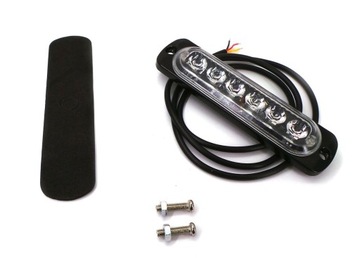 Lampa obrysowa strobo 6 LED 12V-24V, zielona mocna