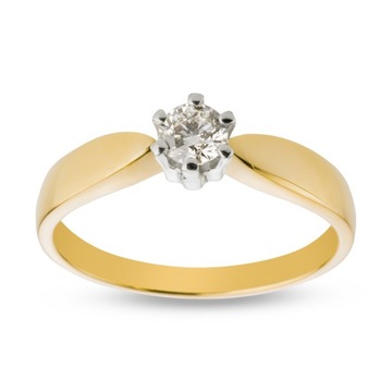 Два -корровое золотое классическое обручальное обручальное кольцо с Diamond 0,18CT