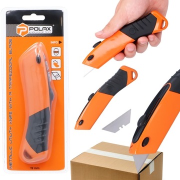 Nożyk Nóż Tapet 19 mm OSTRZE TRAPEZOWE Metalowy Ręczny Cięcia Tektury Kabli