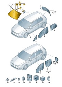 Купить Vw golf vii стекло лобовое оригинальный номер 5g0845011ca nvb, фото thumb