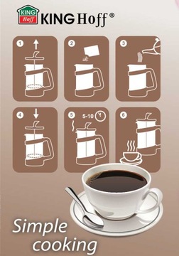 ZAPARZACZ DO HERBATY KAWY ZIÓŁ 1000ML DZBANEK TŁOKOWY FRENCH PRESS KINGHOFF