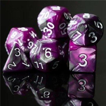 ZAMIANA W KAMIEŃ ZESTAW 7 KOŚCI KOSTEK RPG