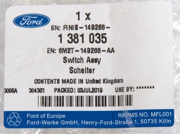 фото thumb №14, Выключатель подушки воздушной пассажира ford оригинал