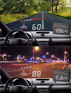 HUD дисплей с часами, проектор OBD2 3,5 дюйма