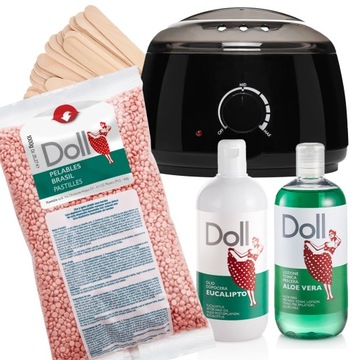 НАБОР ДЛЯ ВОСКОВОЙ ДЕПИЛЯЦИИ DOLL Xanitalia в каплях ROSE 1кг НАГРЕВАТЕЛЬ