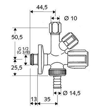 Комбинированный угловой клапан Schell Comfort 035450699