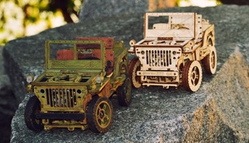 Деревянный городской джип 4x4 Механическая модель 3D-пазл
