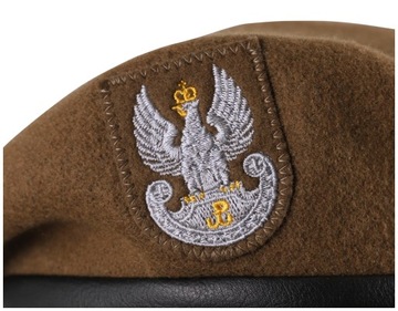Beret Wojskowy Polski Wojsk Obrony Terytorialnej WOT Wełniany Brązowy 62