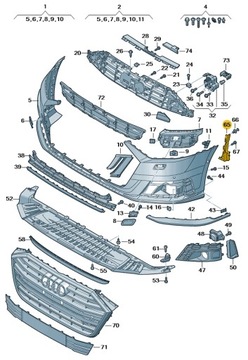 фото thumb №1, Ковзун плита закриваюча бампер перед права audi a8 d5 aso оригінал новий