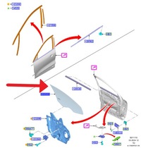 фото thumb №1, Скло двері праві перед ford kuga втулка стабілізатора 2020- 2685777 _ lv4b-s21410-af
