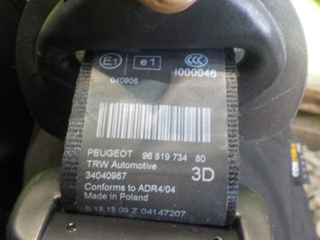 фото thumb №5, Peugeot 5008 i 10r pas безпеки правий зад 34030076c 9681973480