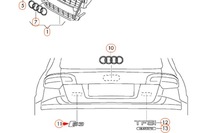 фото thumb №7, Audi rs3 8p емблема na задня кришка багажника новий оригінальний 8p08537402zz