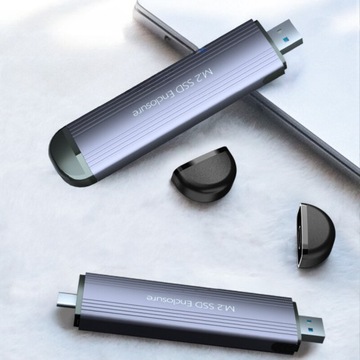 Корпус для диска M.2 NVME+NGFF (SATA) USB C A S159, серебристый 10Гбит/с