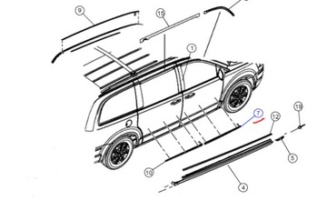 фото thumb №5, Планка дверь caravan / t&c mopar оригинальный номер 0zt52sz0aa