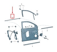 фото thumb №5, Skoda rapid nh передняя часть правый outer window отверстие уплотнитель 5ja837478a