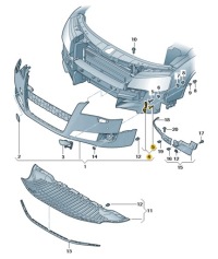 фото thumb №1, Молдинг крепёжная бампер перед правая audi a8 d4 przedlift aso оригинал