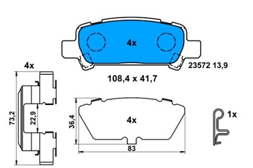 фото thumb №2, Тормозные колодки тормозные зад subaru forester impreza legacy iii legacy iv