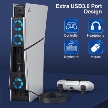 ОХЛАЖДАЮЩИЙ ВЕНТИЛЯТОР + USB ДЛЯ PLAYSTATION 5 SLIM 2023 PS5 Slim ОХЛАЖДАЮЩИЙ ВЕНТИЛЯТОР