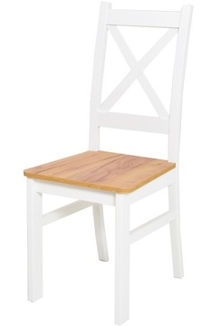 Biały Rozkładany stół 80x140/180 6 krzeseł KRZYŻAK