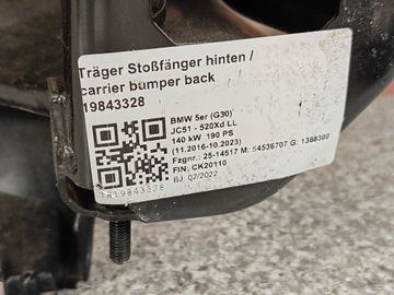 фото thumb №13, Балка ползун бампера smart открывалка bmw g30 g31 lci m набор 8098702 7386505