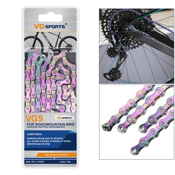Łańcuch rowerowy Kompaktowa konstrukcja 9Speed Rainbow