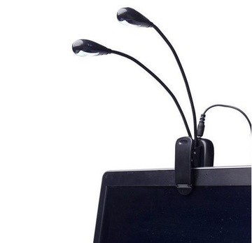 PODWÓJNA LAMPKA LAMPA LED DO CZYTANIA KSIĄŻEK NUT MAŁOWANIA Z KLIPSEM