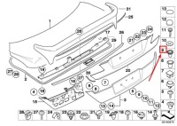 Купить Штекер монтажная номерного знака регистрационный bmw 7 e65, e66 51131961243 1961243, фото thumb