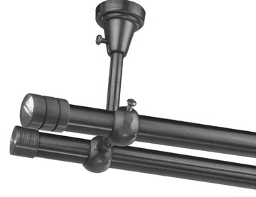 Karnisz metalowy fi 19 podwójny 490 cm bez żabek