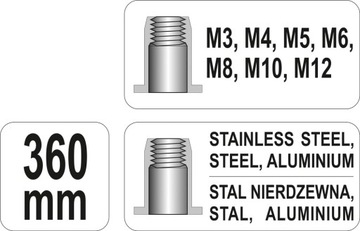 YATO NITOWNICA RĘCZNA DO NITONAKRĘTEK M3-M12 YT-36128