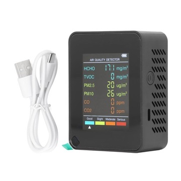 МОНИТОР КАЧЕСТВА ВОЗДУХА ДЕТЕКТОР УГЛЕОКСИДА CO2 TVOC HCHO PM2,5 PM10