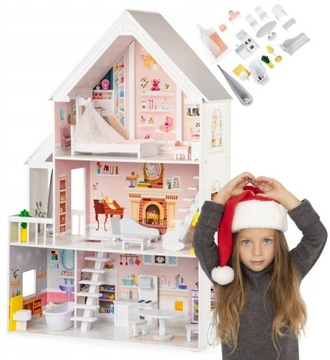 Drewniany domek dla lalek Duży 126cm XXL SPEŁNIJ MARZENIE MAŁEJ KSIĘŻNICZKI
