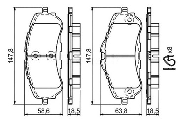 фото thumb №2, Гальмівні колодки гальмівні bosch 1610428780 p61120 lp2506