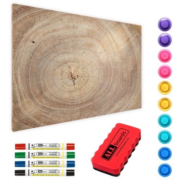 Магнитная доска WOOD STAMP 90х60 + набор