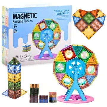 KLOCKI MAGNETYCZNE KONSTRUKCYJNE 3D 55 el.