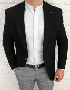 Czarna marynarka meska casual Stylovy H83 - 54