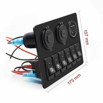 РАСПРЕДЕЛИТЕЛЬНЫЙ ЩИТ ДЛЯ ЛОДКИ С USB КРАСНЫЙ - 06022