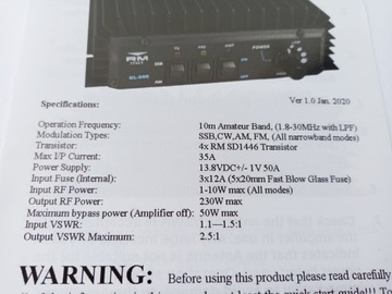 Усилитель мощности RM KL 505 AM/SSB